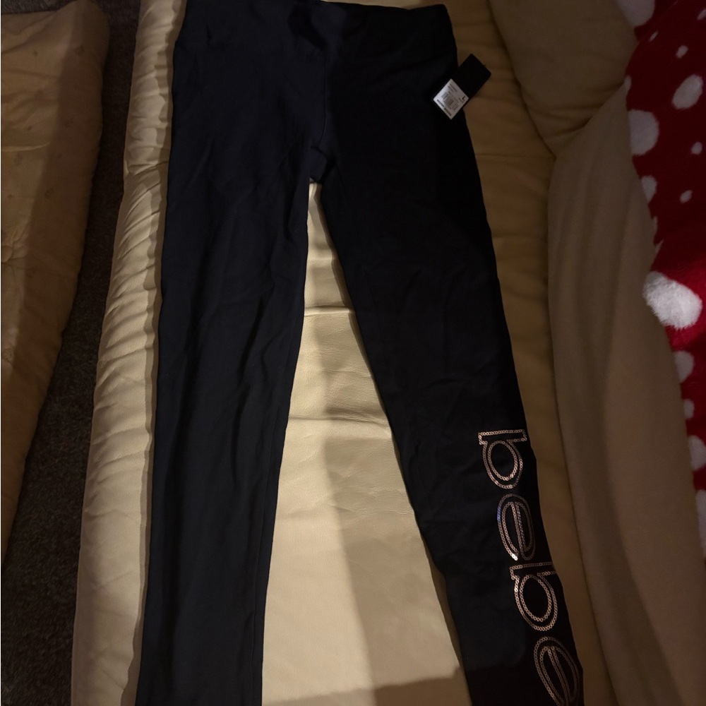 bebe Black Sequin Leggings